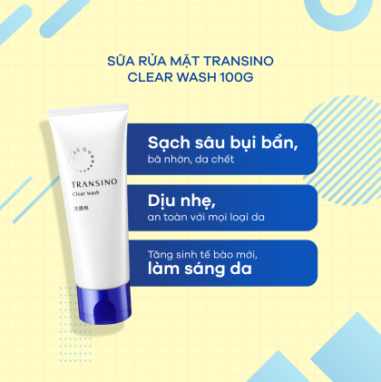 Sữa rửa mặt Transino Clear Wash 100g - Nhật Bản